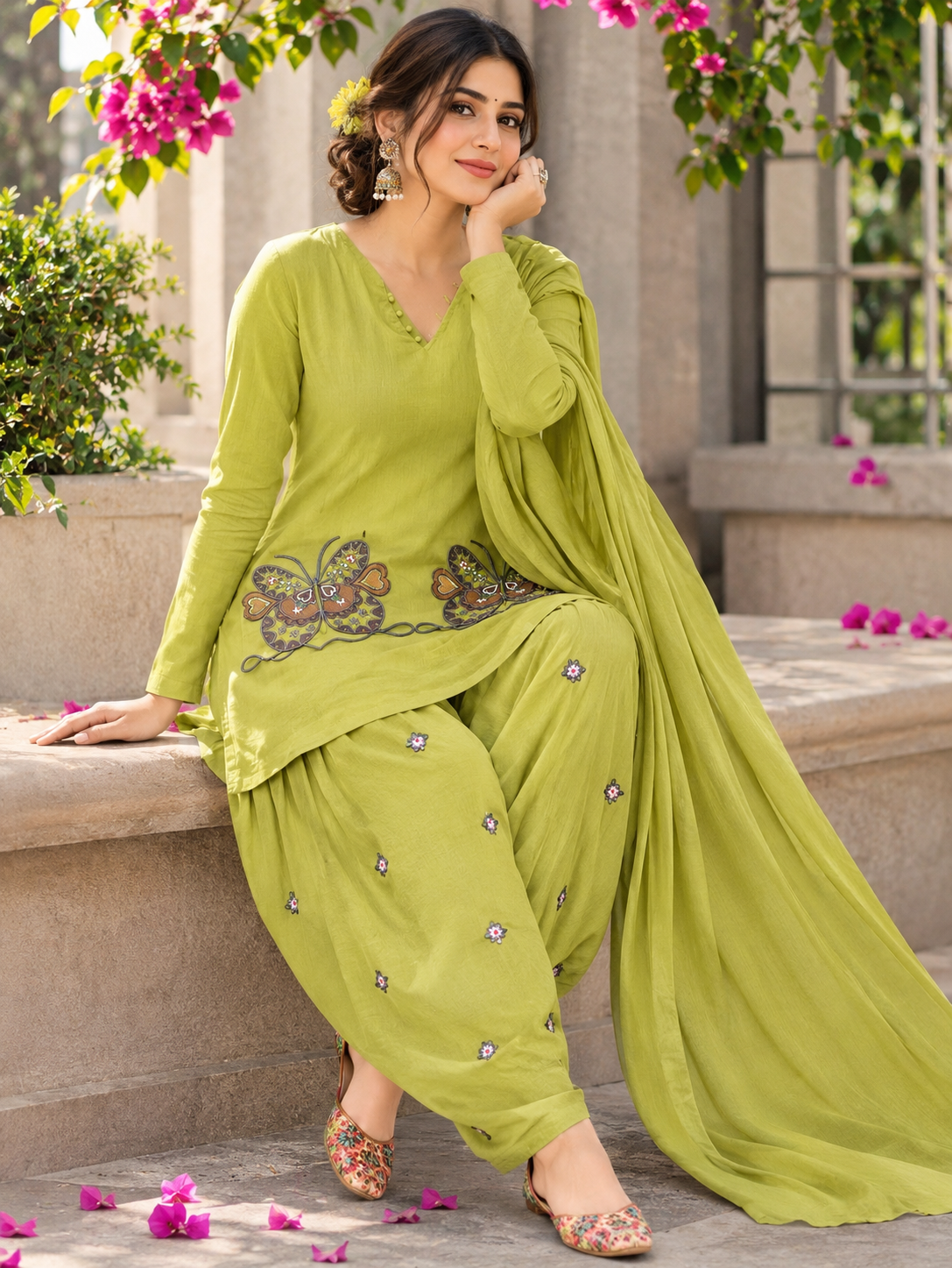 Elegant Green Farshi Salwar Kurti Set for Women | Festive & Traditional Ethnic Wear