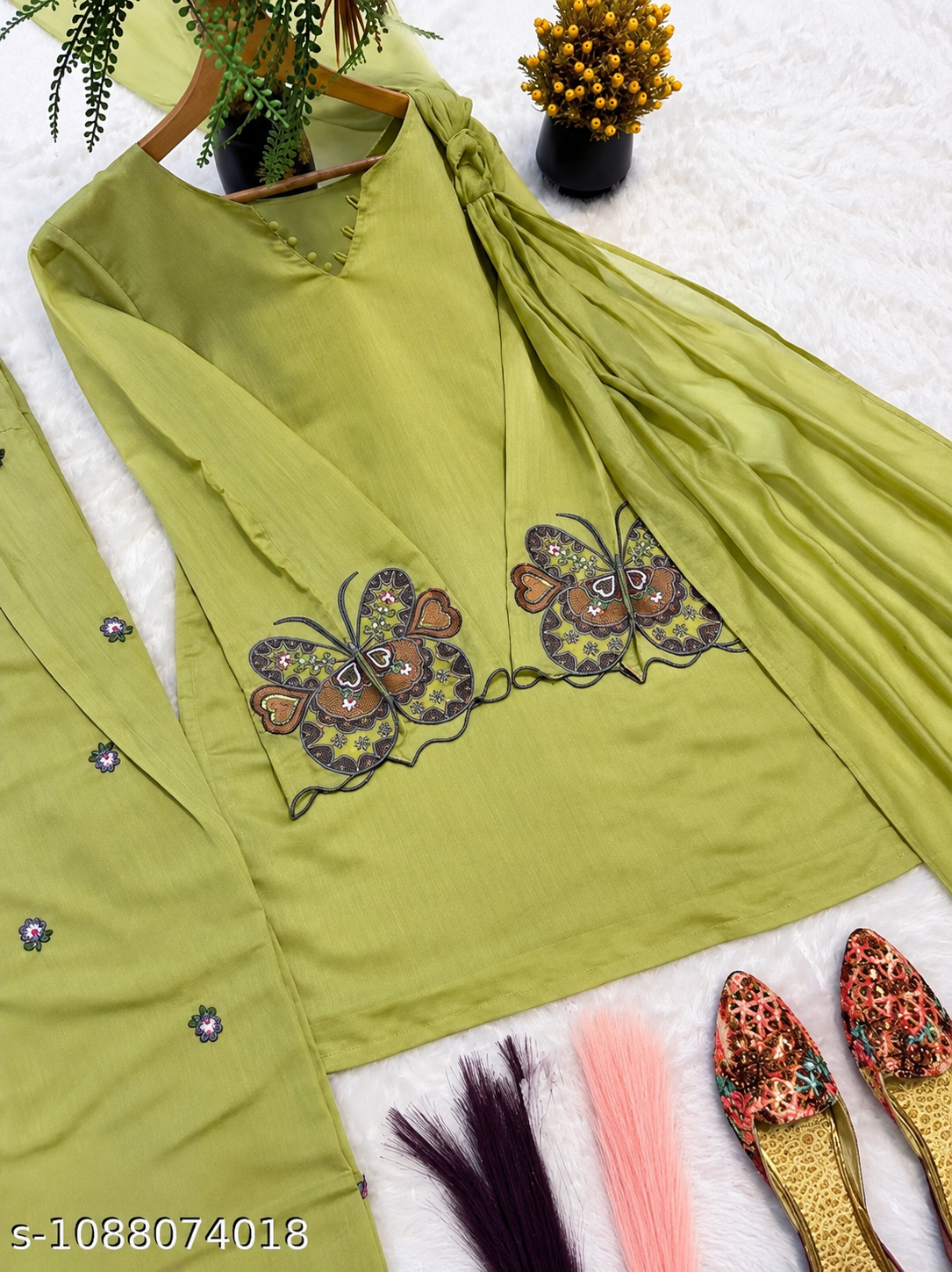 Elegant Green Farshi Salwar Kurti Set for Women | Festive & Traditional Ethnic Wear - Image 5