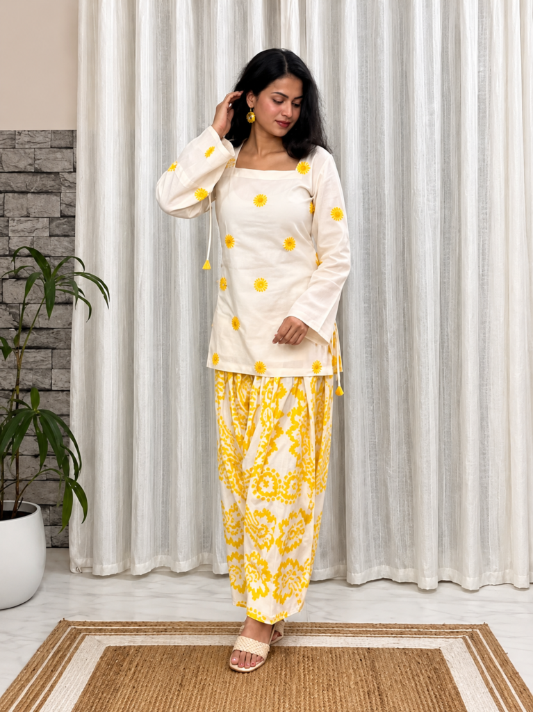 Women’s Traditional Embroidered Kurti Palazzo Set | Elegant Ethnic Wear for Festive & Casual Occasions
